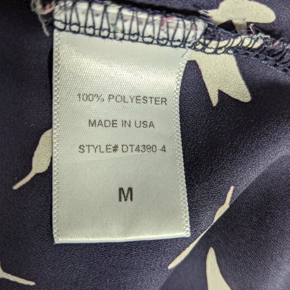 Womens S Blue White Hummingbird Top 3/4 Sleeves - Picture 11 of 13